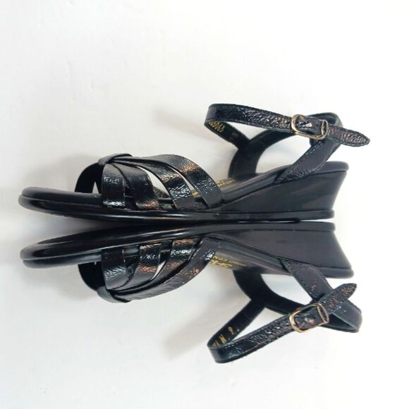 NWOT SAS Strippy Quarter Strap Wedge Black Sandals Womans 6 - Picture 13 of 13
